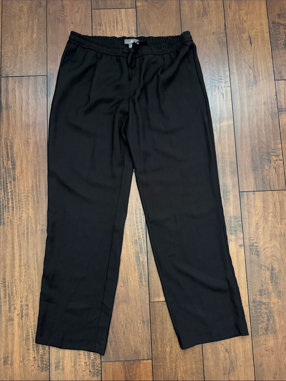 H&M-Men's Black Drawstring Casual Pants